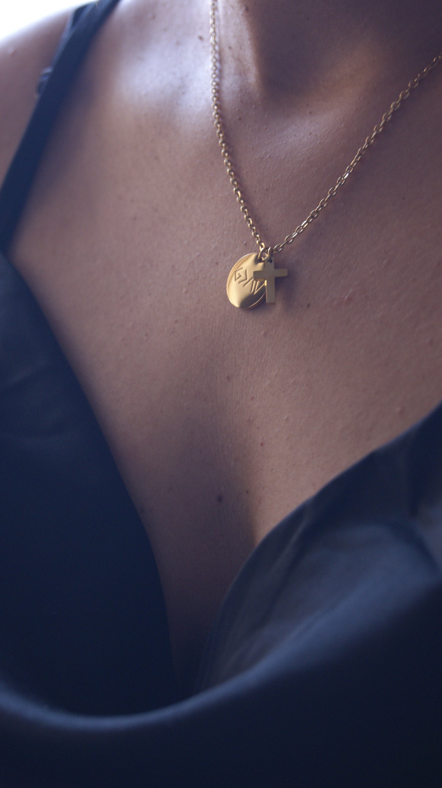 Dainty "God is" pendant