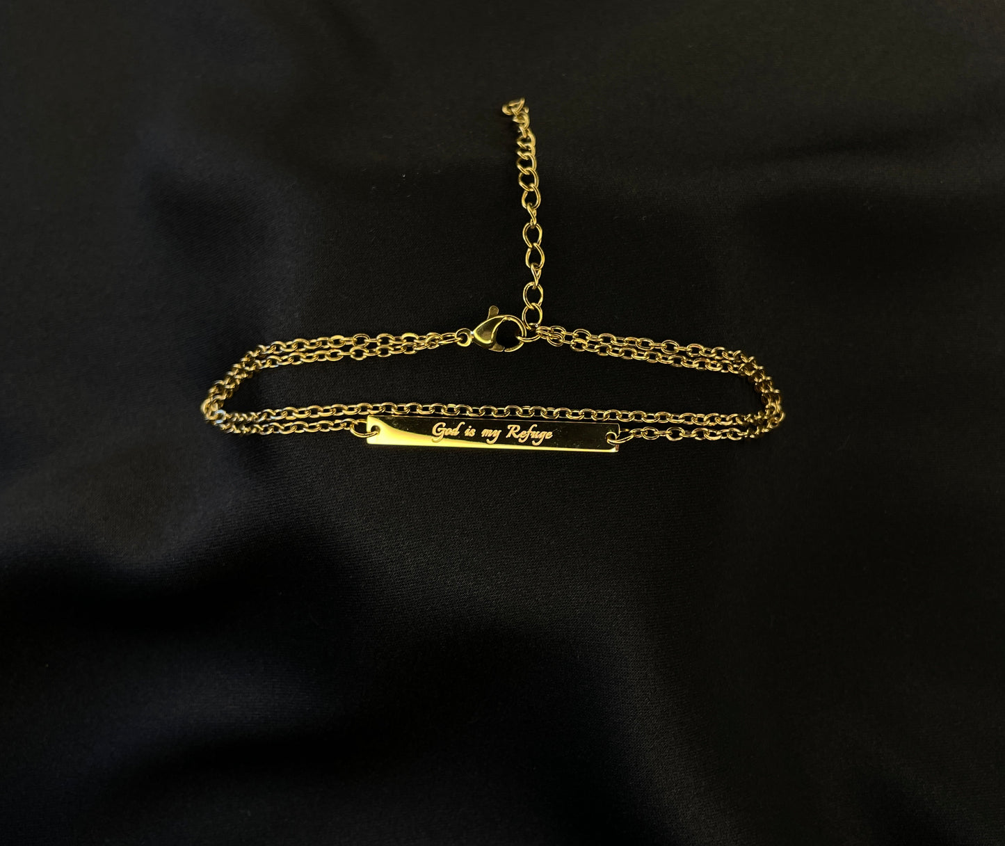 Dainty KIDS "God is my refuge" Ankle Bracelets